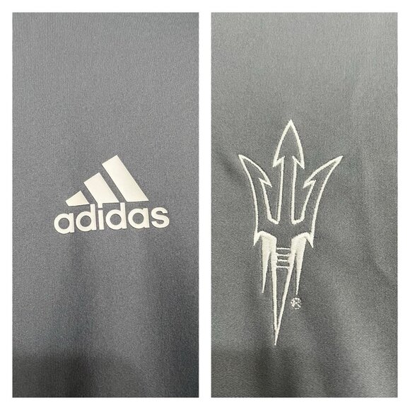 Arizona Sun Devils Adidas Quarter Zip Shirt Team Issued M Gray White Climacool - Picture 3 of 8